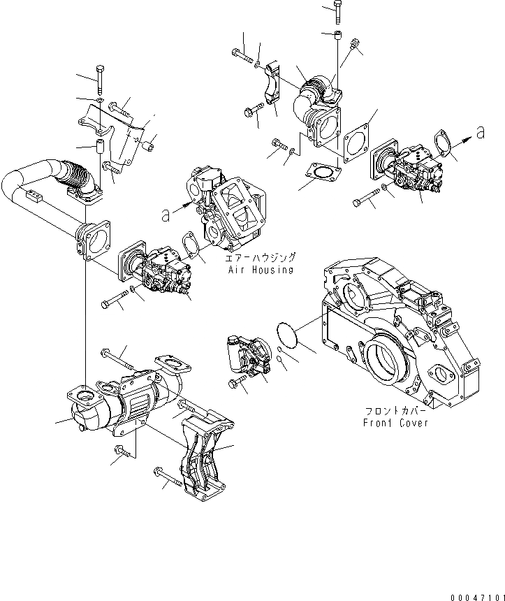 Схема запчастей Komatsu SAA6D125E-5B - ВЫПУСКН. GAS RE-CIRCULATION (/) ДВИГАТЕЛЬ