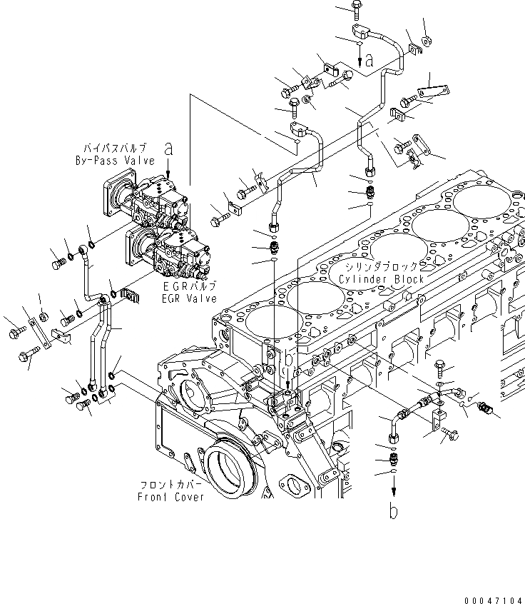 Схема запчастей Komatsu SAA6D125E-5B - ВЫПУСКН. GAS RE-CIRCULATION (/) ДВИГАТЕЛЬ