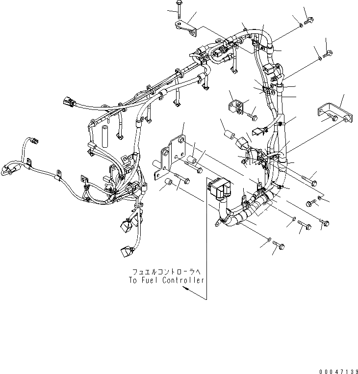 Схема запчастей Komatsu SAA6D125E-5B - ЭЛЕКТР. ЭЛЕКТРОПРОВОДКА (/) (Э/ПРОВОДКА ДВИГАТЕЛЯ) ДВИГАТЕЛЬ