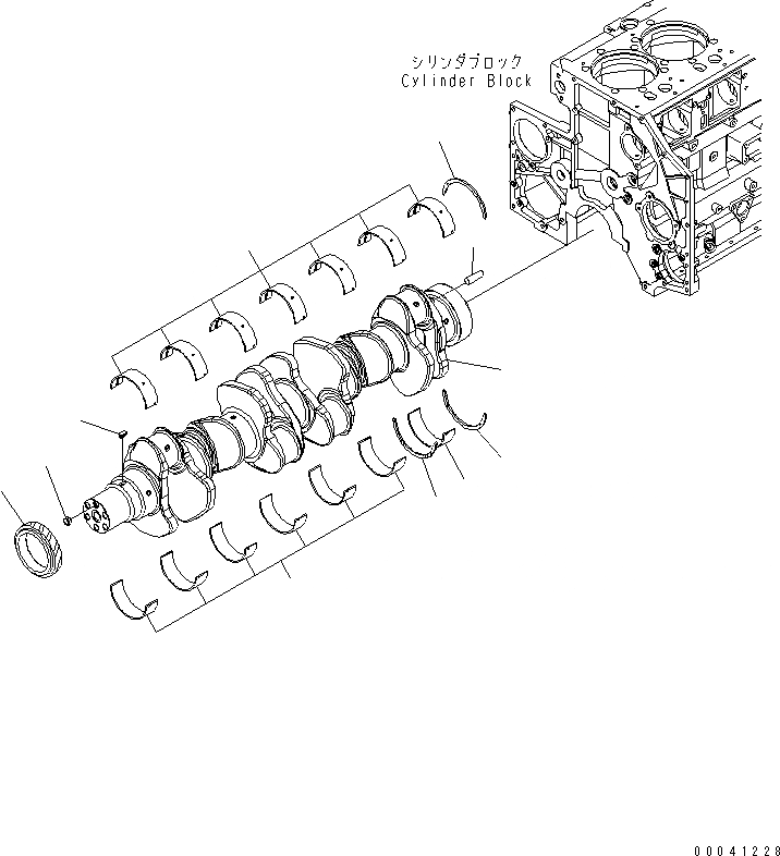 Схема запчастей Komatsu SAA6D140E-5E - КОЛЕНВАЛ(№8-) ДВИГАТЕЛЬ