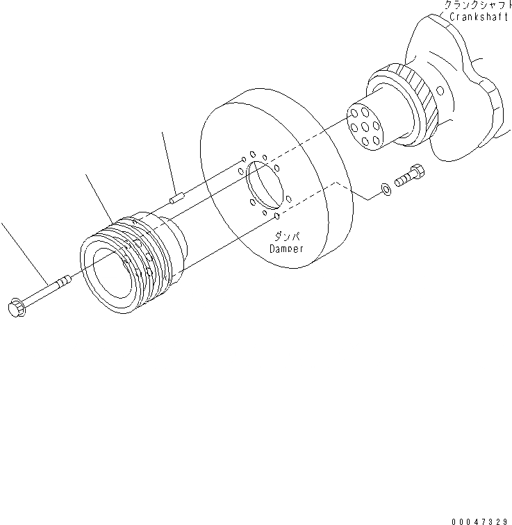 Схема запчастей Komatsu SAA6D140E-5E - ШКИВ КОЛЕНВАЛА (НЕ ЗАКАЛЕНН.)(№8-) ДВИГАТЕЛЬ