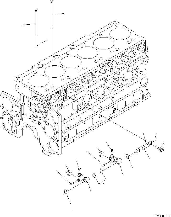 Схема запчастей Komatsu SAA6D140E-5E - ТОЛКАТЕЛЬ КЛАПАНА И PUSH ROD ДВИГАТЕЛЬ