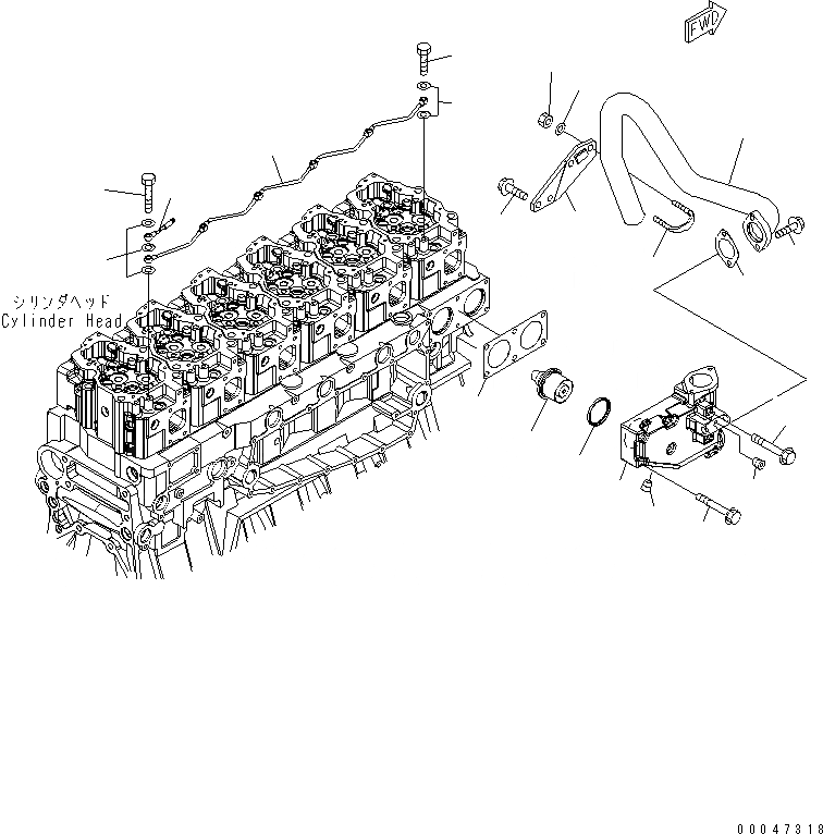 Схема запчастей Komatsu SAA6D140E-5E - ТЕРМОСТАТ И ВОЗДУШН. ВЕНТИЛЯЦИЯ(№8-) ДВИГАТЕЛЬ