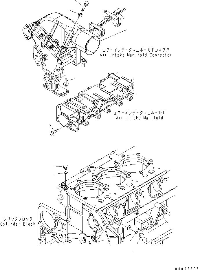 Схема запчастей Komatsu SAA6D140E-5E - ВОДН. ЛИНИЯ ЗАГЛУШКА (БЕЗ АНТИКОРРОЗ. ЭЛЕМЕНТА)(№8-) ДВИГАТЕЛЬ