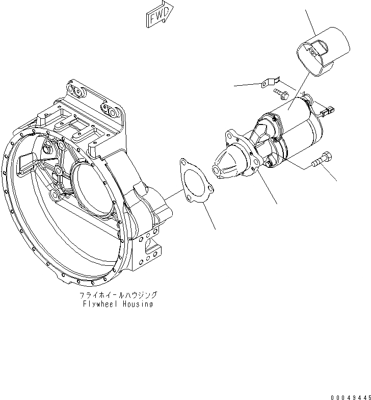 Схема запчастей Komatsu SAA6D140E-5E - КРЕПЛЕНИЕ СТАРТЕРА (KW)(№8-) ДВИГАТЕЛЬ