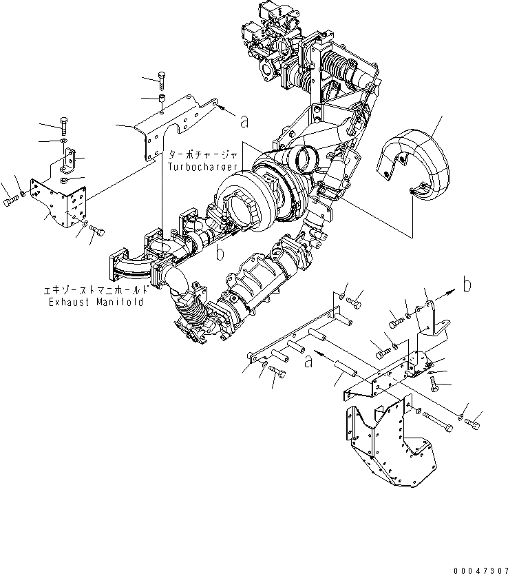 Схема запчастей Komatsu SAA6D140E-5C - ТЕРМОЗАЩИТА (/) (ТУРБОНАГНЕТАТЕЛЬ И ВЫПУСКНОЙ КОЛЛЕКТОР)(№8-) ДВИГАТЕЛЬ