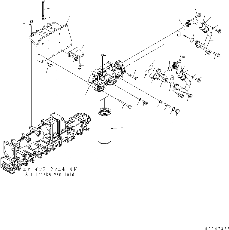 Схема запчастей Komatsu SAA6D140E-5C - МАСЛ. ФИЛЬТР И ТРУБЫ(№8-) ДВИГАТЕЛЬ