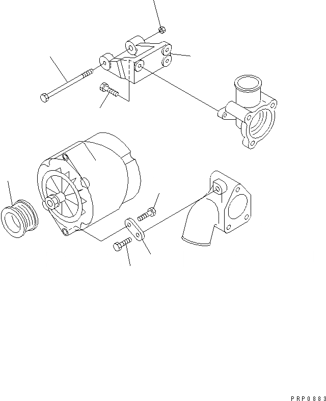Схема запчастей Komatsu SAA6D102E-2C - КРЕПЛЕНИЕ ГЕНЕРАТОРА ДВИГАТЕЛЬ