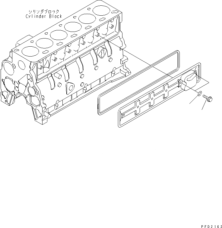 Схема запчастей Komatsu SAA6D102E-2L - КРЫШКА ТОЛКАТЕЛЕЙ КЛАПАНА БОЛТ ДВИГАТЕЛЬ