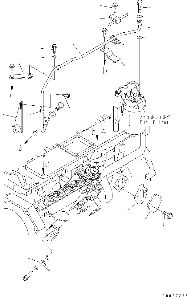 Схема запчастей Komatsu SAA6D102E-2L - ТРУБЫ ТОПЛ. ФИЛЬТРА (ПЕРЕДАЧА НАСОС - ФИЛЬТР.) ДВИГАТЕЛЬ