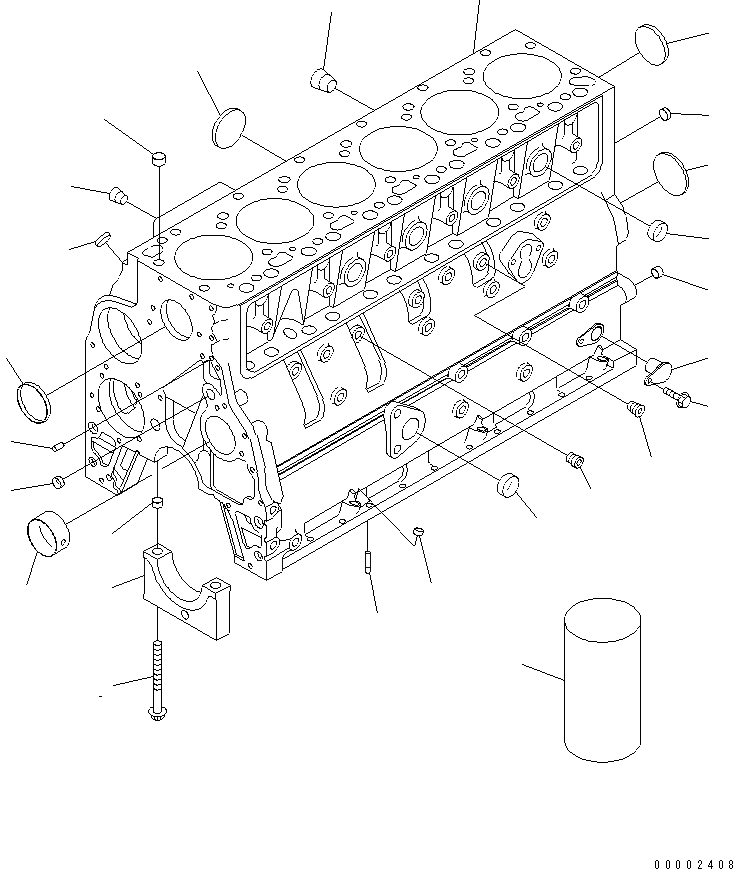 Схема запчастей Komatsu SAA6D102E-2LL - БЛОК ЦИЛИНДРОВ ДВИГАТЕЛЬ