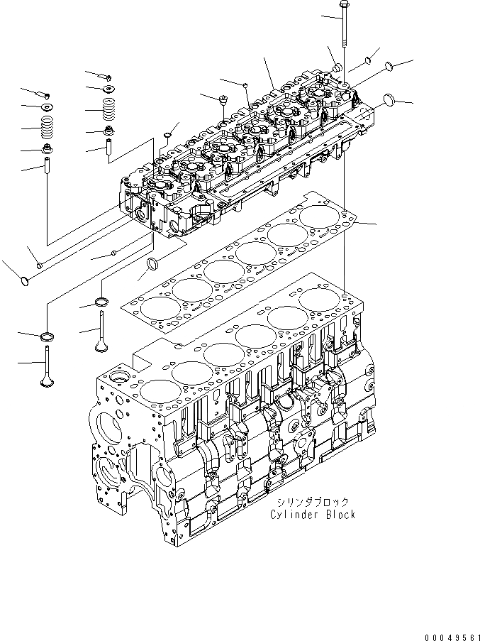 Схема запчастей Komatsu SAA6D114E-3C - ГОЛОВКА ЦИЛИНДРОВ ДВИГАТЕЛЬ