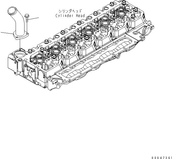 Схема запчастей Komatsu SAA6D107E-1H - ВОДН. ВЫПУСКН. СОЕДИН-Е(№7-) ДВИГАТЕЛЬ