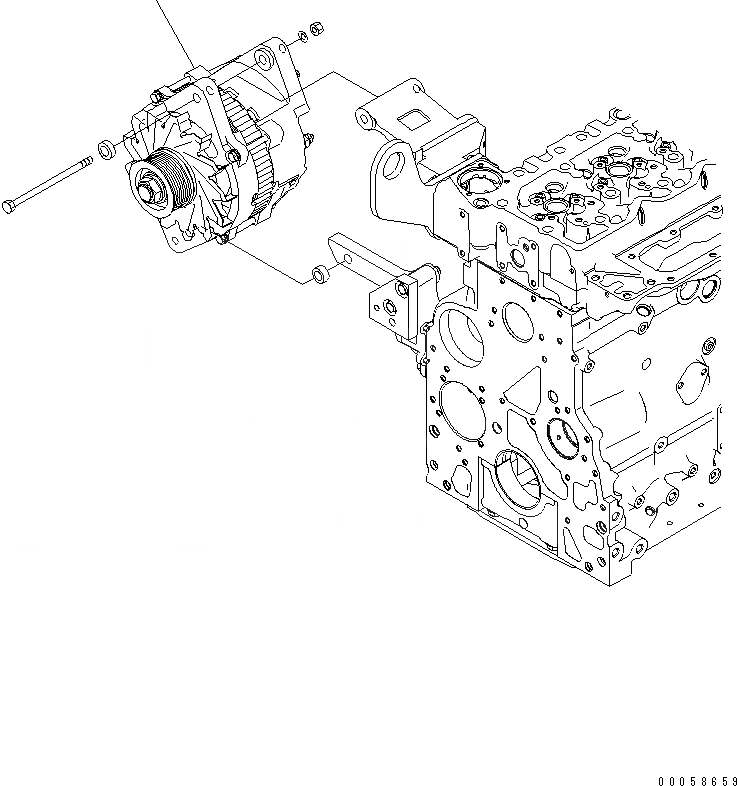 Схема запчастей Komatsu SAA6D107E-1H - ГЕНЕРАТОР (9A)(№-) ДВИГАТЕЛЬ