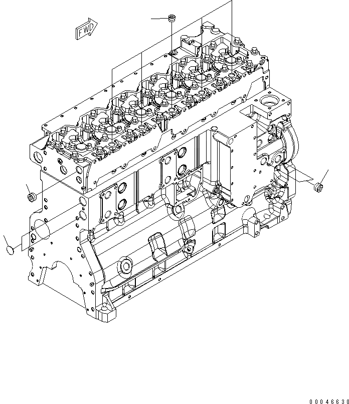 Схема запчастей Komatsu SAA6D114E-3A - БЛОК ЦИЛИНДРОВ (ПЕЧКА ЗАГЛУШКАS) ДВИГАТЕЛЬ