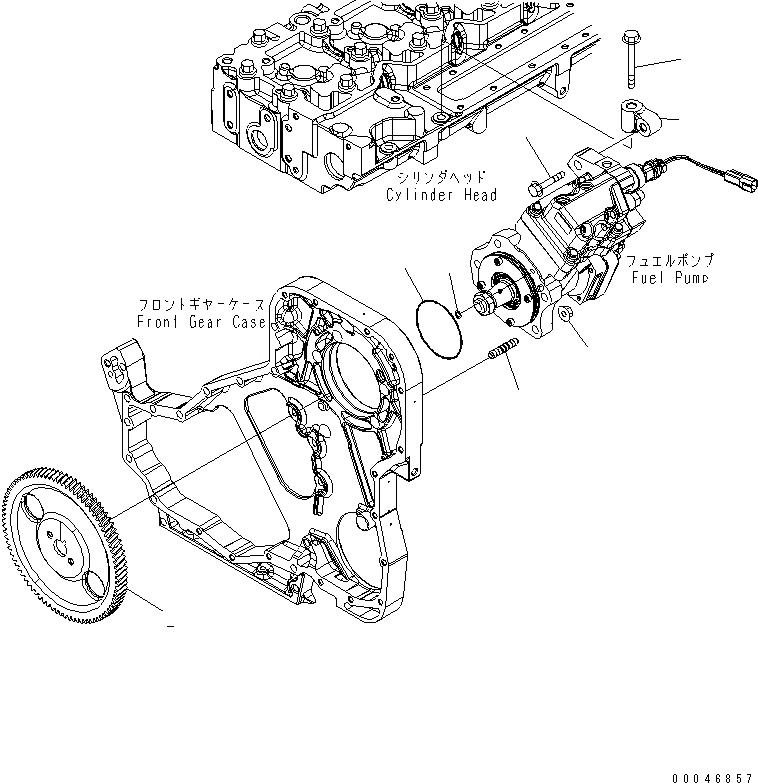 Схема запчастей Komatsu SAA6D114E-3A - КРЕПЛЕНИЕ ТОПЛ. НАСОСА ДВИГАТЕЛЬ