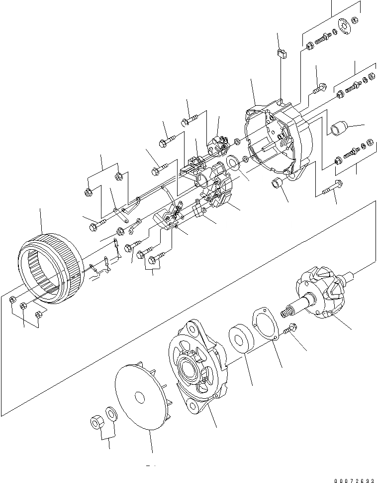 Схема запчастей Komatsu SAA6D102E-2CC - ГЕНЕРАТОР (SI V/7A) ДВИГАТЕЛЬ