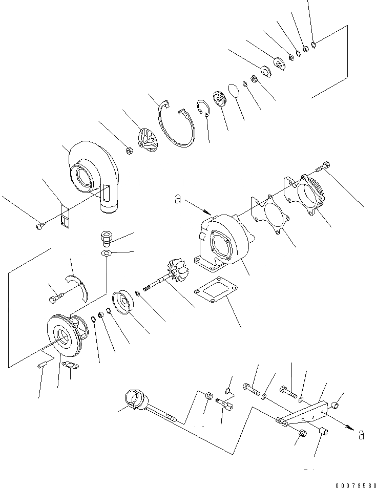 Схема запчастей Komatsu SAA6D114E-2B - ТУРБОНАГНЕТАТЕЛЬ ДВИГАТЕЛЬ