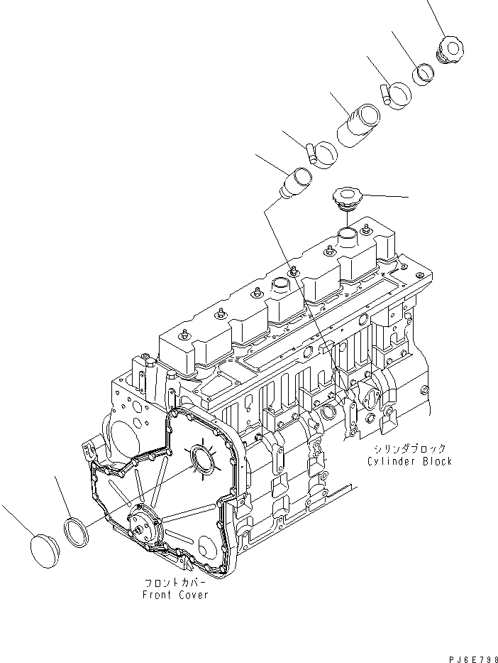 Схема запчастей Komatsu SAA6D114E-2B - МАСЛОНАЛИВНОЙ ПАТРУБОК ДВИГАТЕЛЬ