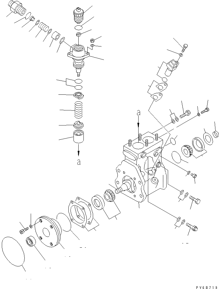 Схема запчастей Komatsu SAA6D125E-3B - ТОПЛИВН. НАСОС (/) (НАСОС) (ВНУТР. ЧАСТИ) ДВИГАТЕЛЬ