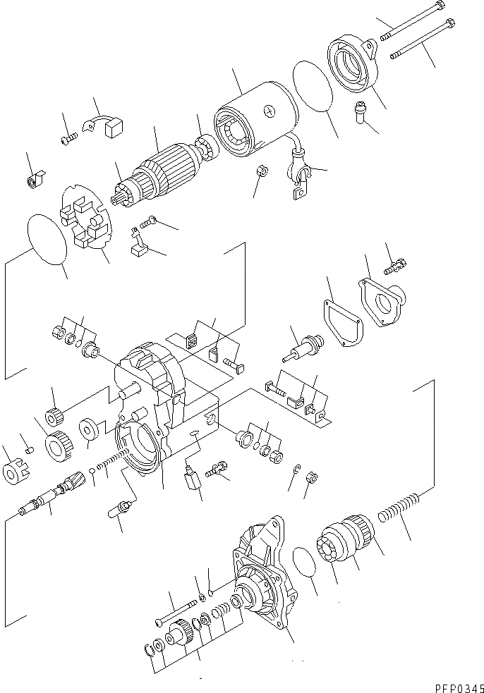 Схема запчастей Komatsu SAA6D102E-2E - СТАРТЕР (.KW) (ВНУТР. ЧАСТИ) ДВИГАТЕЛЬ