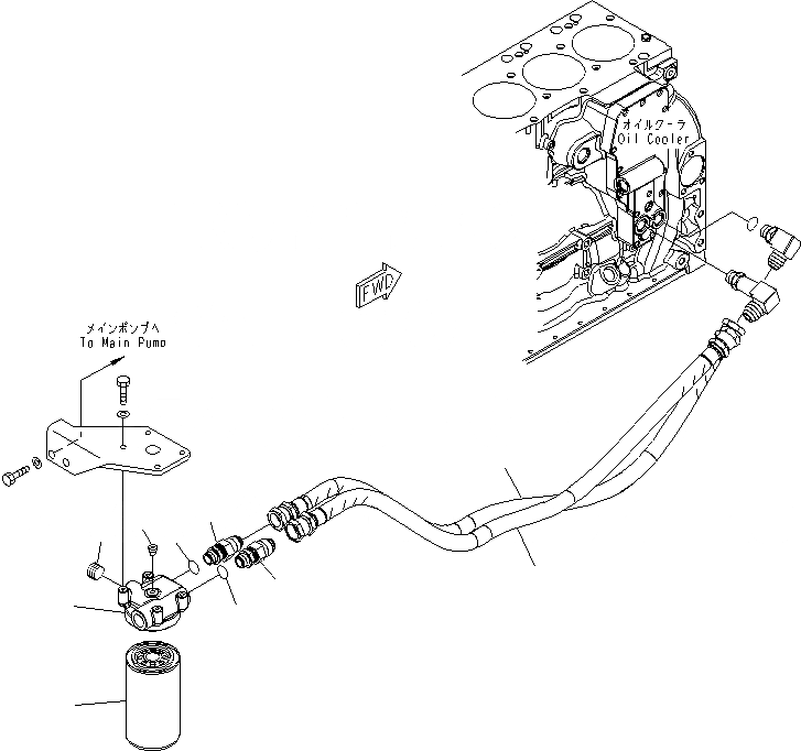 Схема запчастей Komatsu SAA6D107E-1F-W - МАСЛ. ФИЛЬТР И ТРУБЫ ДВИГАТЕЛЬ