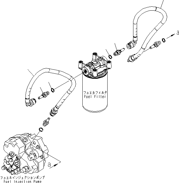 Схема запчастей Komatsu SAA6D107E-1F-W - ТРУБЫ ТОПЛ. ФИЛЬТРА ДВИГАТЕЛЬ