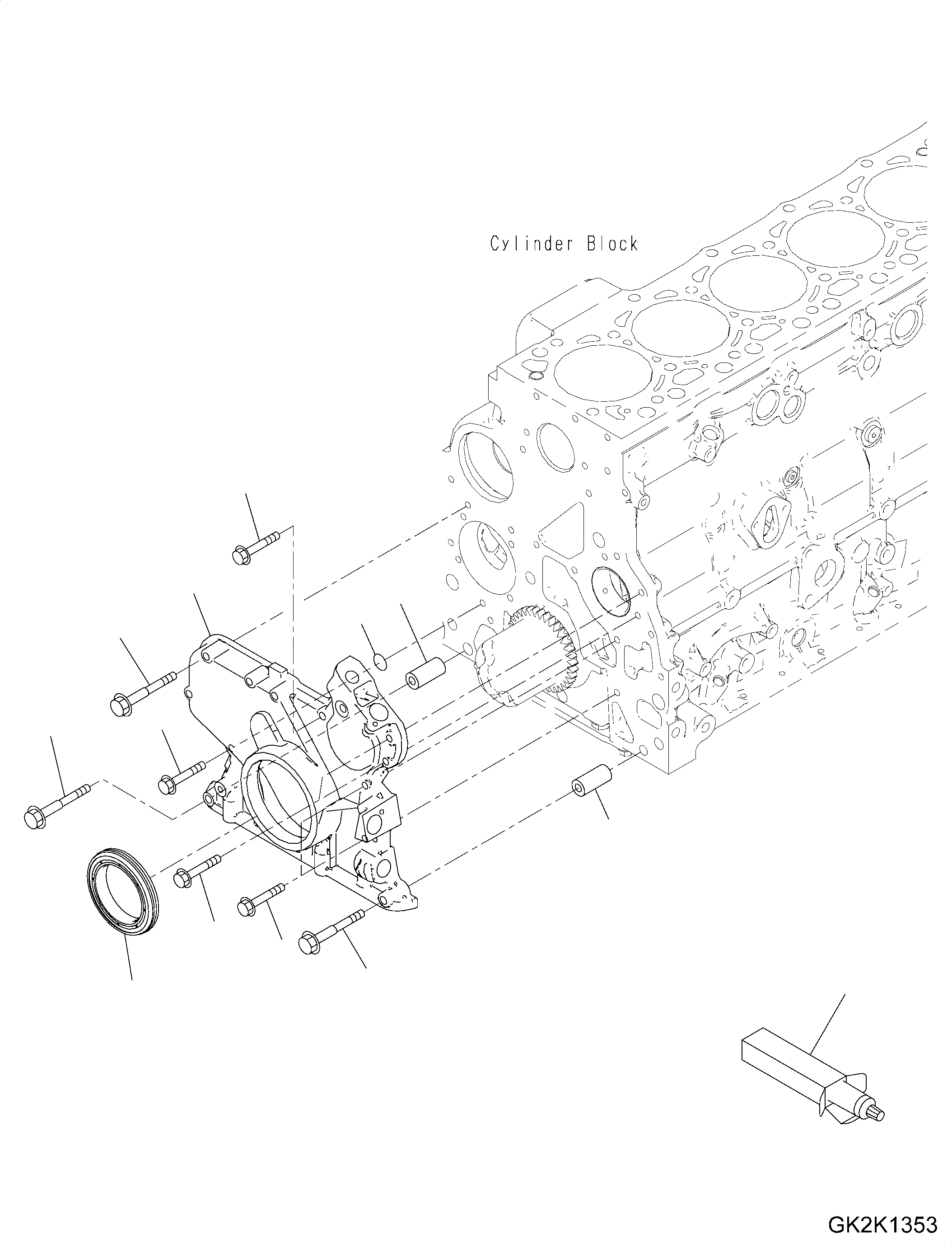 Схема запчастей Komatsu SAA6D107E-2C - ПЕРЕДН. ПРИВОД COVER ПЕРЕДН. ПРИВОД COVER