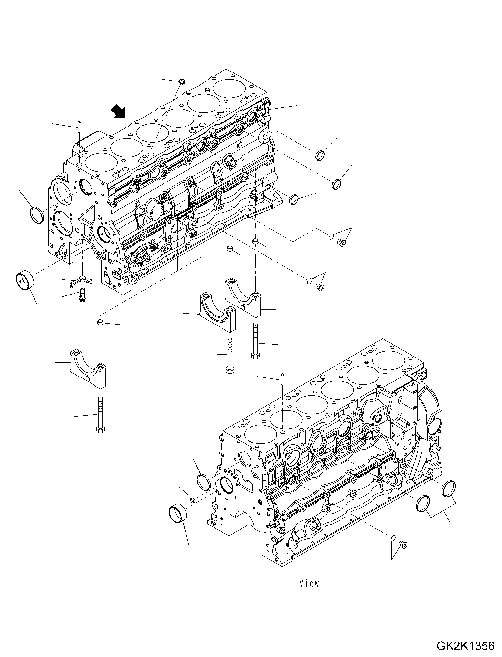 Схема запчастей Komatsu SAA6D107E-2C - БЛОК ЦИЛИНДРОВ БЛОК ЦИЛИНДРОВ