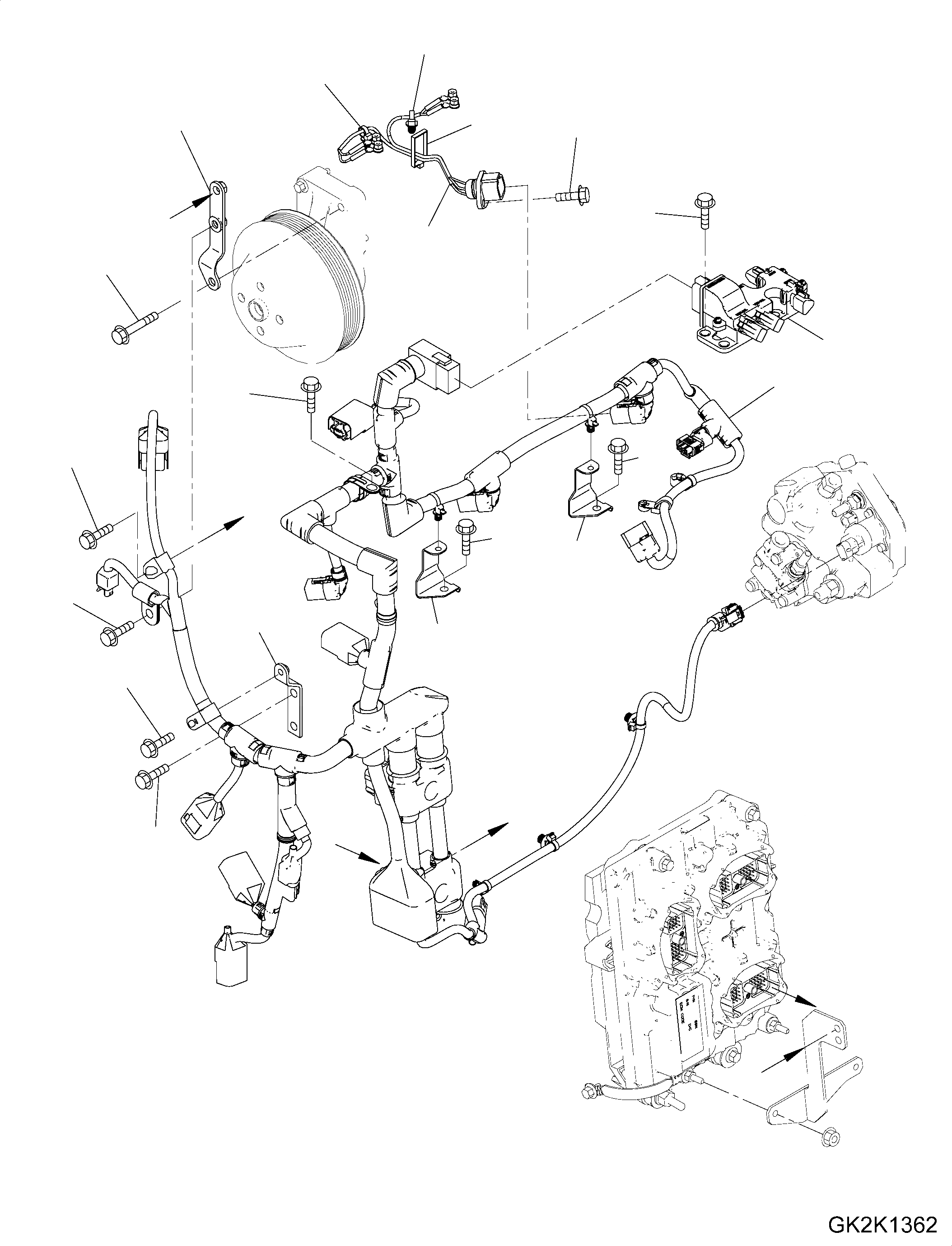 Схема запчастей Komatsu SAA6D107E-2C - ПРОВОДКА ПРОВОДКА