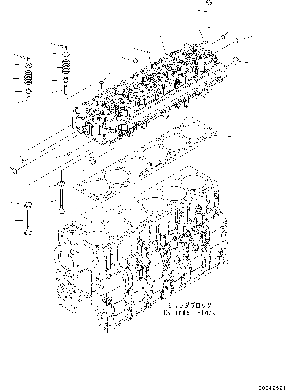 Схема запчастей Komatsu SAA6D114E-3D - ГОЛОВКА ЦИЛИНДРОВ ГОЛОВКА ЦИЛИНДРОВ