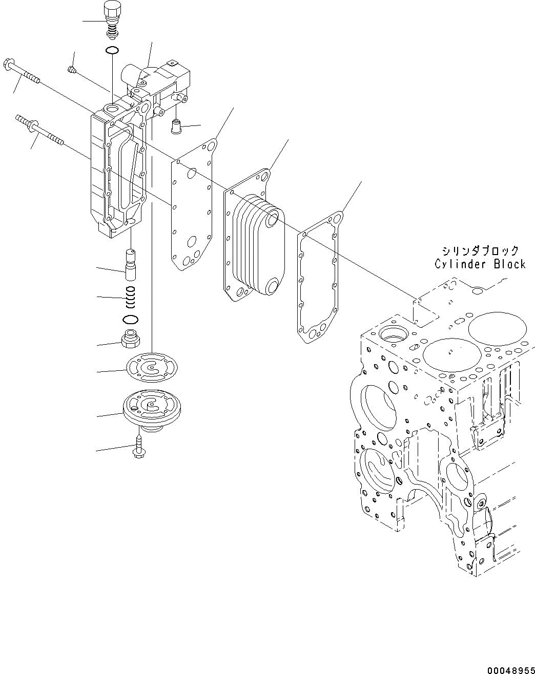 Схема запчастей Komatsu SAA6D114E-3D - ДВИГАТЕЛЬ МАСЛООХЛАДИТЕЛЬ ДВИГАТЕЛЬ МАСЛООХЛАДИТЕЛЬ