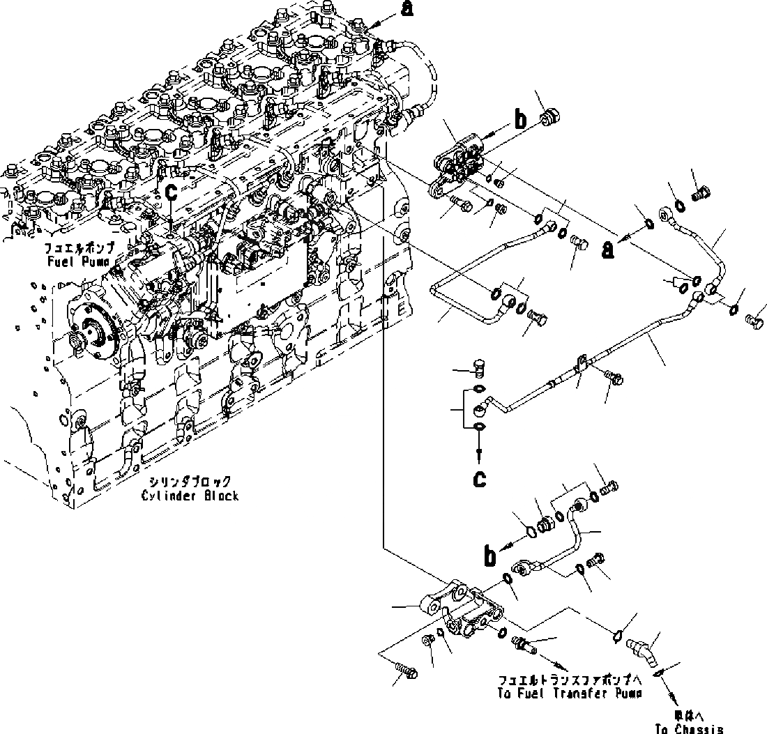 Схема запчастей Komatsu SAA6D114E-3D - ТОПЛИВОПРОВОД. ТОПЛИВОПРОВОД.