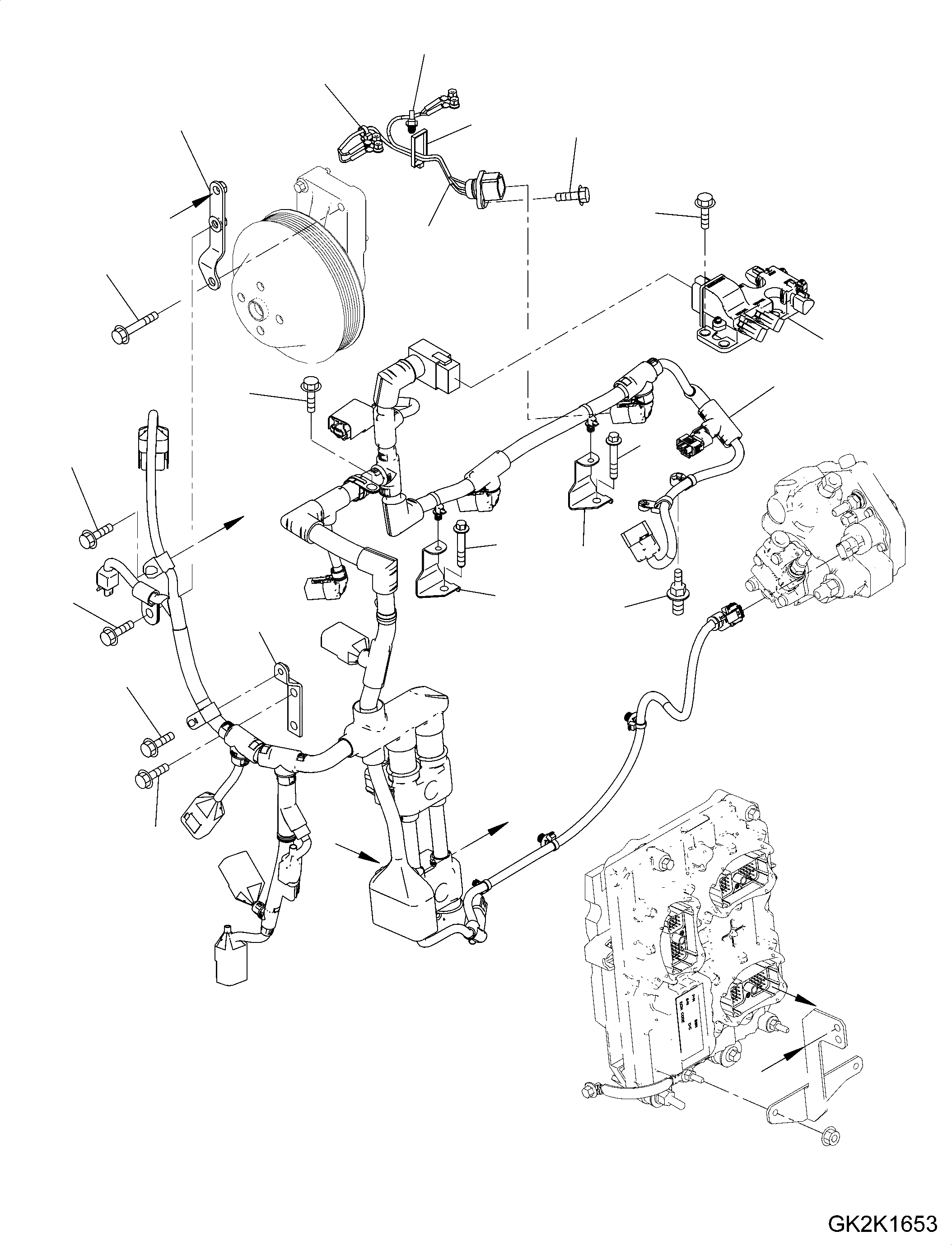 Схема запчастей Komatsu SAA6D107E-2 - ПРОВОДКА ПРОВОДКА