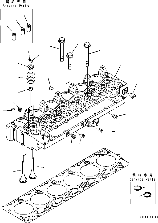 Схема запчастей Komatsu Engine SAA6D102E-22A-8 - ГОЛОВКА ЦИЛИНДРОВ ДВИГАТЕЛЬ