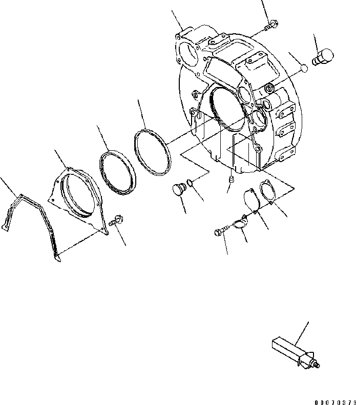 Схема запчастей Komatsu Engine SAA6D102E-22A-8 - КАРТЕР МАХОВИКА ДВИГАТЕЛЬ