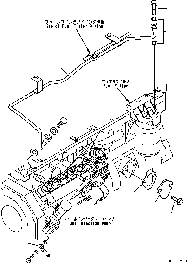 Схема запчастей Komatsu Engine SAA6D102E-22A-8 - ЗАГЛУШКА БЛОКА ЦИЛИНДРОВ И ТРУБЫ ДВИГАТЕЛЬ