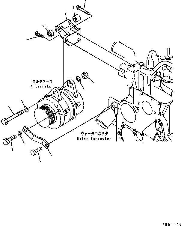 Схема запчастей Komatsu Engine SAA6D102E-22A-8 - КРЕПЛЕНИЕ ГЕНЕРАТОРА (ЗАЩИТН. ГЕНЕРАТОР) ДВИГАТЕЛЬ