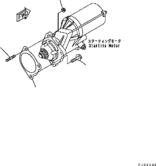 Схема запчастей Komatsu Engine SAA6D102E-22A-8 - КРЕПЛЕНИЕ СТАРТЕРА (7.KW) ДВИГАТЕЛЬ