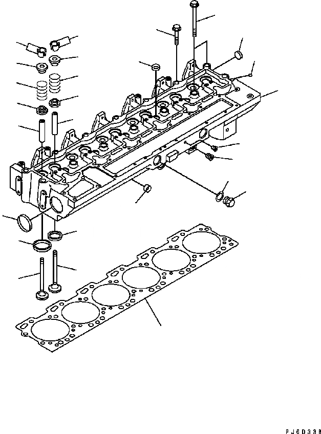 Схема запчастей Komatsu Engine SAA6D114E-2BB-VH - ГОЛОВКА ЦИЛИНДРОВ ДВИГАТЕЛЬ