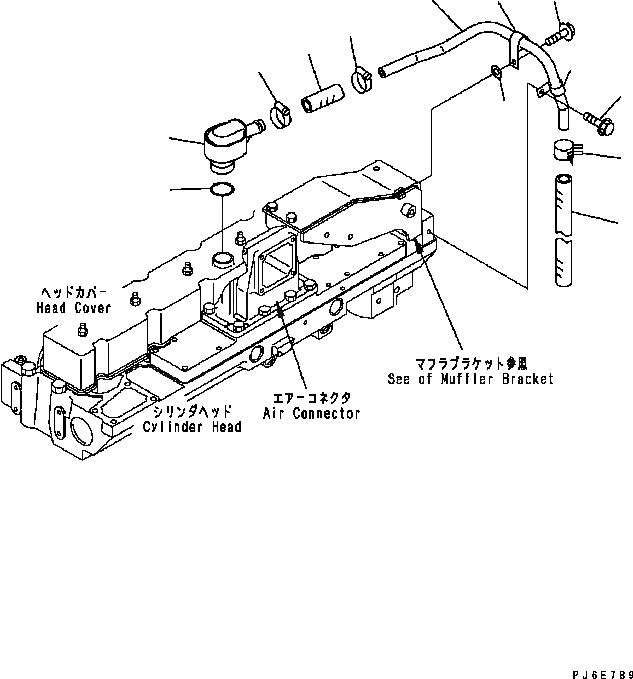 Схема запчастей Komatsu Engine SAA6D114E-2BB-VH - САПУН И ШЛАНГИ (№8-) ДВИГАТЕЛЬ