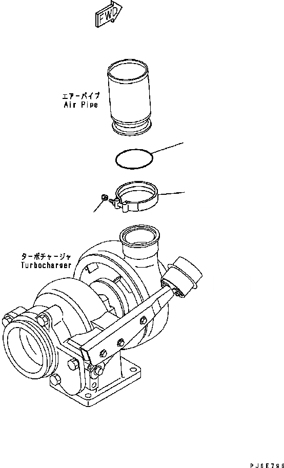 Схема запчастей Komatsu Engine SAA6D114E-2BB-VH - ВОЗД. ПЕРЕДАЧА СОЕДИН-Е (№8-) ДВИГАТЕЛЬ