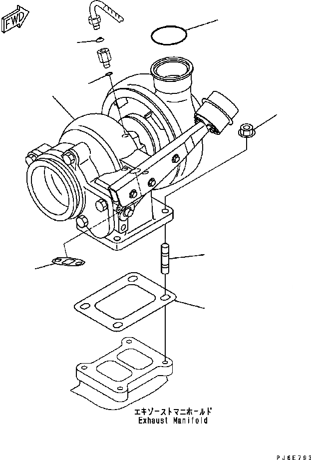 Схема запчастей Komatsu Engine SAA6D114E-2BB-VH - ТУРБОНАГНЕТАТЕЛЬ (№8-) ДВИГАТЕЛЬ