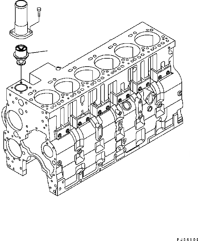 Схема запчастей Komatsu Engine SAA6D114E-2BB-VH - ТЕРМОСТАТ ДВИГАТЕЛЬ