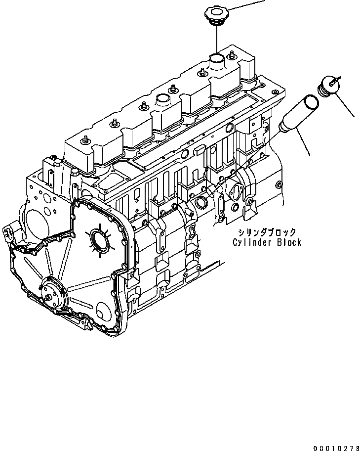 Схема запчастей Komatsu Engine SAA6D114E-2BB-VH - МАСЛОНАЛИВНОЙ ПАТРУБОК (№878-) ДВИГАТЕЛЬ