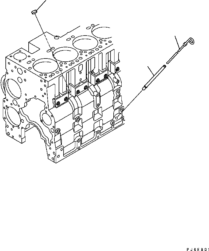 Схема запчастей Komatsu Engine SAA6D114E-2BB-VH - МАСЛ. ЩУП (№878-) ДВИГАТЕЛЬ