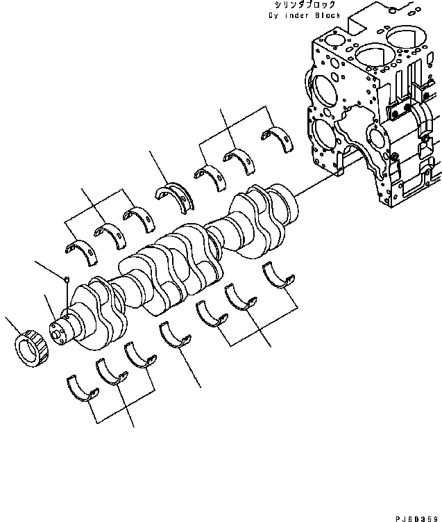 Схема запчастей Komatsu Engine SAA6D114E-2BB-VH - CRANKSHAT ДВИГАТЕЛЬ