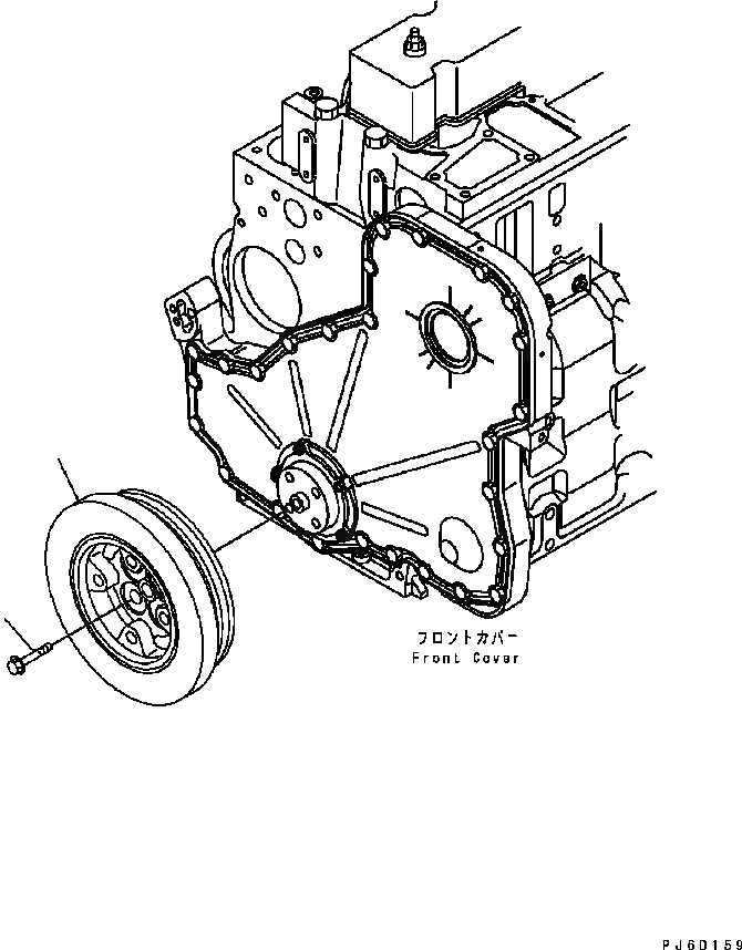 Схема запчастей Komatsu Engine SAA6D114E-2BB-VH - ДЕМПФЕР ДВИГАТЕЛЬ