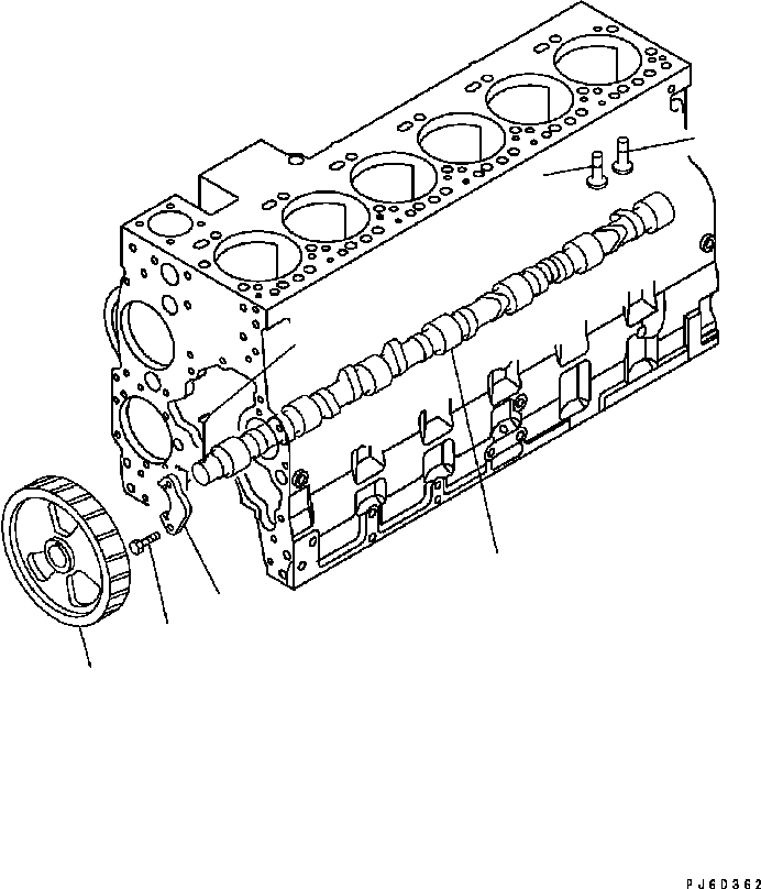 Схема запчастей Komatsu Engine SAA6D114E-2BB-VH - РАСПРЕДВАЛ ДВИГАТЕЛЬ