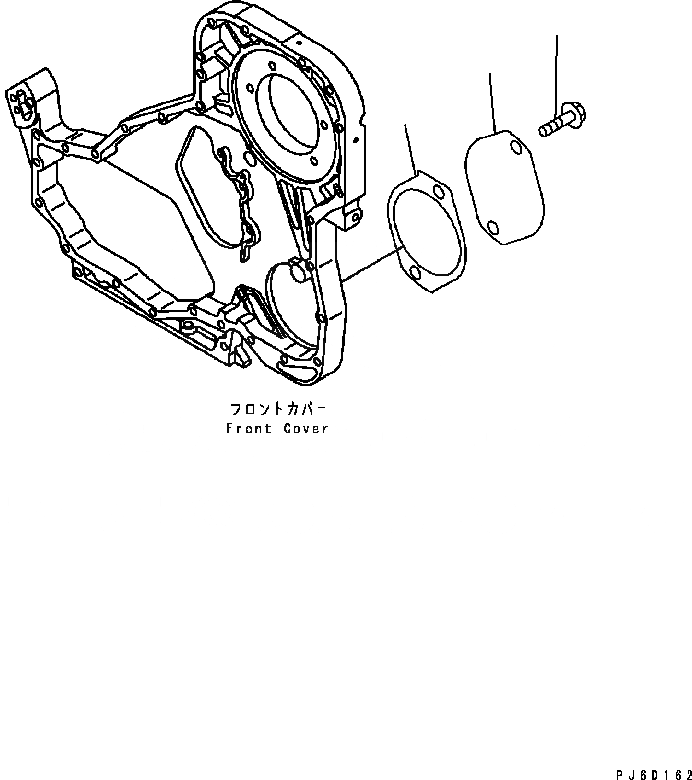 Схема запчастей Komatsu Engine SAA6D114E-2BB-VH - КРЫШКА ПЕРЕДН. ЗУБЧАТОЙ ПЕРЕДАЧИ ДВИГАТЕЛЬ